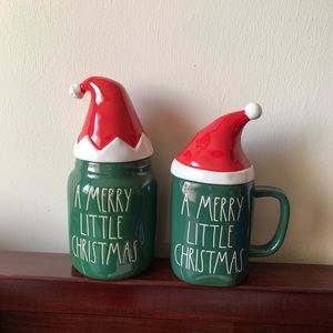 New Rae Dunn a merry little Christmas mug and canister